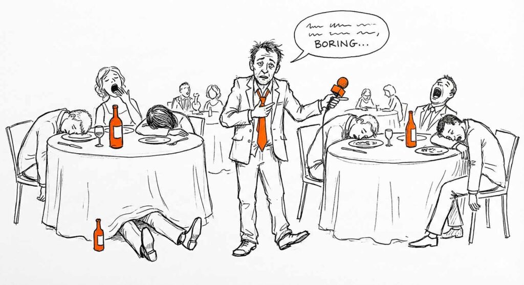 wystąpienia liderów przed kamerą podczas wesela