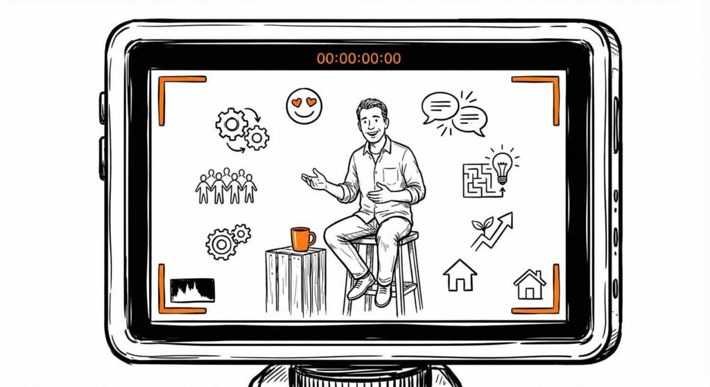 wystąpienia liderów przed kamerą - widok planu filmowego