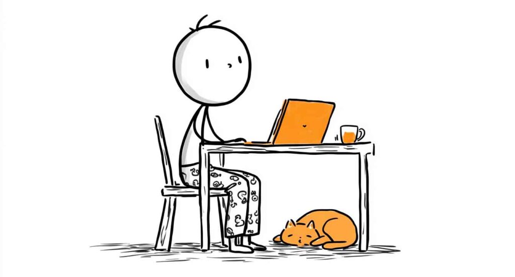 Wideo w komunikacji wewnętrznej - przy laptopie w domu