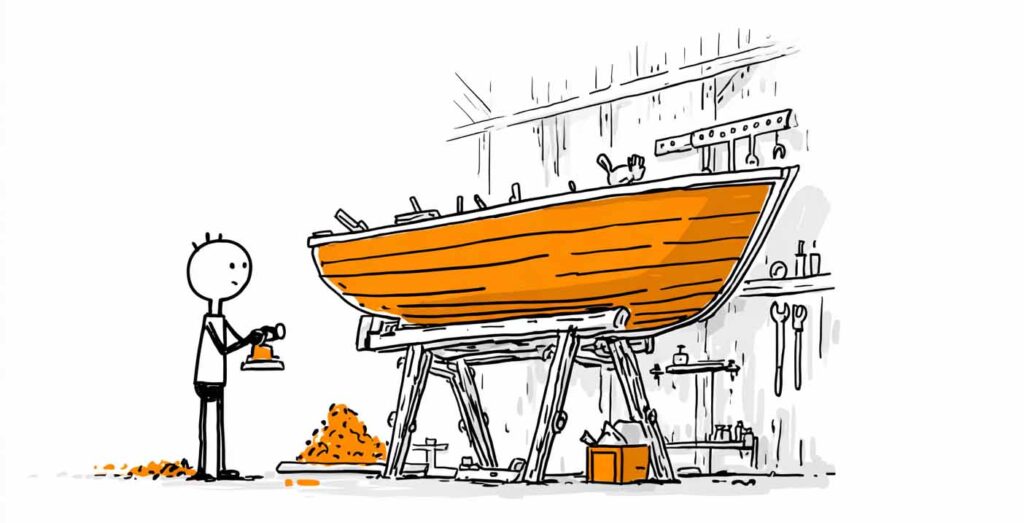 zewnętrzny dział wideo - łódź w garażu teofila