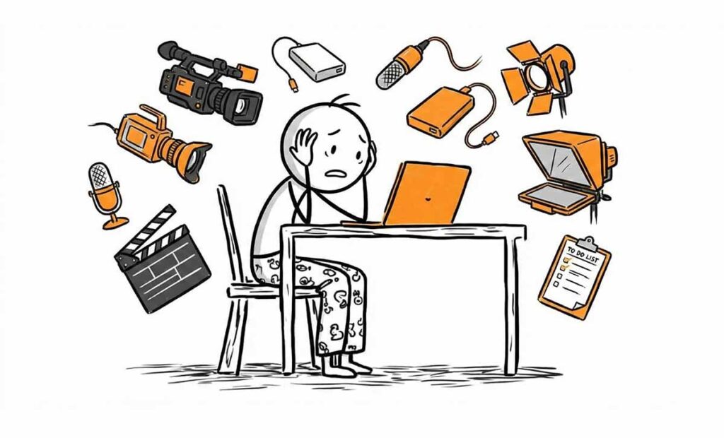 zewnętrzny dział wideo - jeden człowiek od wszystkiego