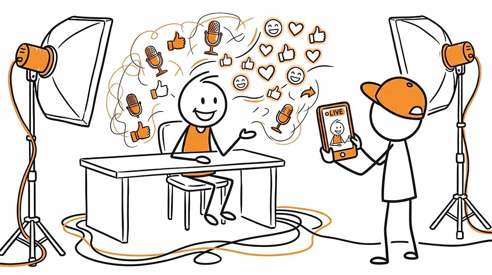 najtańsze agencje wideo dla saas - podczas nagrania wideo w studiu